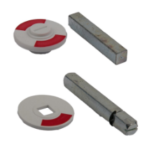 Afbeeldingen van Ami rood/wit plaatjes voor wc garnituur - 8mm