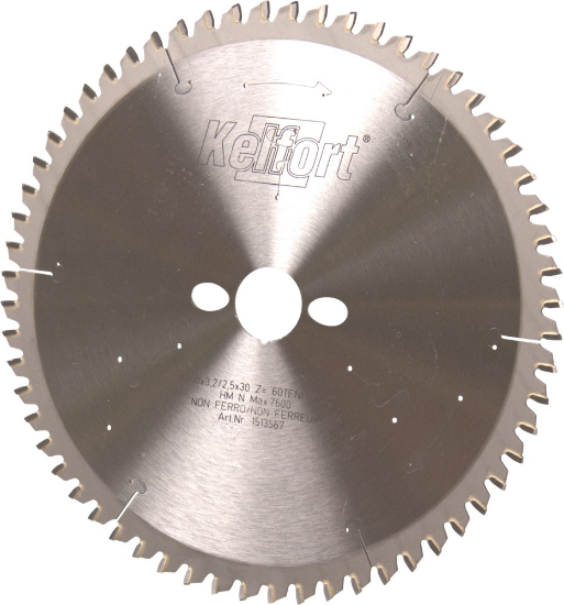 Afbeeldingen van Kelfort Cirkelzaagblad - 250x3.2x30mm 60Tands - HM TFN vertanding 