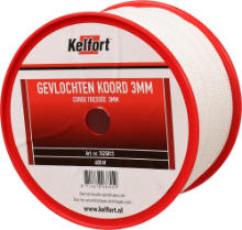 Afbeeldingen van Kelfort Koord - 3mm - wit nylon gevlochten 