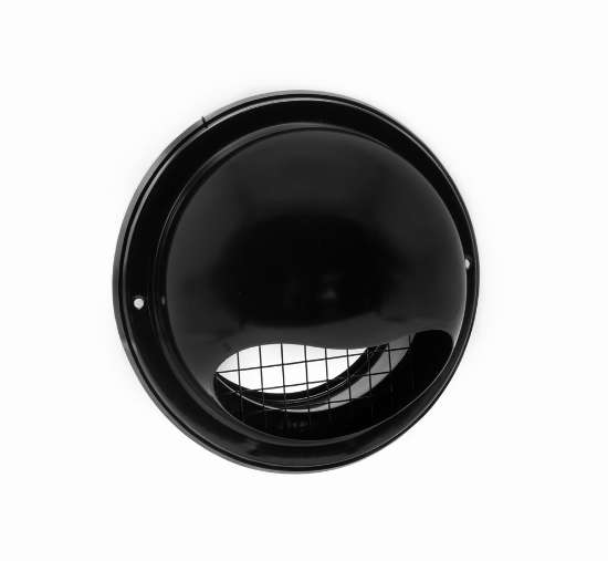 Afbeeldingen van RVS buitenrooster bol model ø150mm zwart