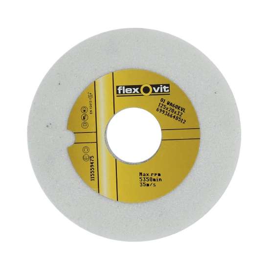 Afbeeldingen van Flexovit Slijpsteen - Ø125x20x32mm - wit korrel 60