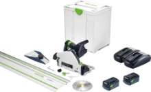 Afbeeldingen van Festool accu invalcirkelzaagmachine TSC 55 5,0 KEBI-Plus/XL-FS - 18V 2x 5.0Ah Li-on accu - inclusief duo-snellader en geleiderail in Systainer 