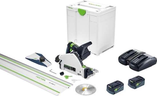 Afbeeldingen van Festool accu invalcirkelzaagmachine TSC 55 5,0 KEBI-Plus/XL-FS - 18V 2x 5.0Ah Li-on accu - inclusief duo-snellader en geleiderail in Systainer 