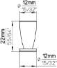 Afbeeldingen van Siro Meubelknop metaal - L 12mm/H 22mm/B 12mm RVS 
