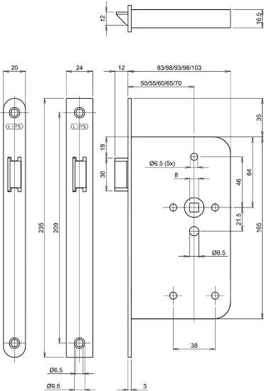 Afbeeldingen van Abloy loopslot 2465 17U 65 DR