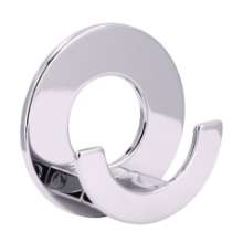 Afbeeldingen van Siro Haak metaal - zelfklevend L 60mm/H 26mm/B 60mm chroom glanzend 