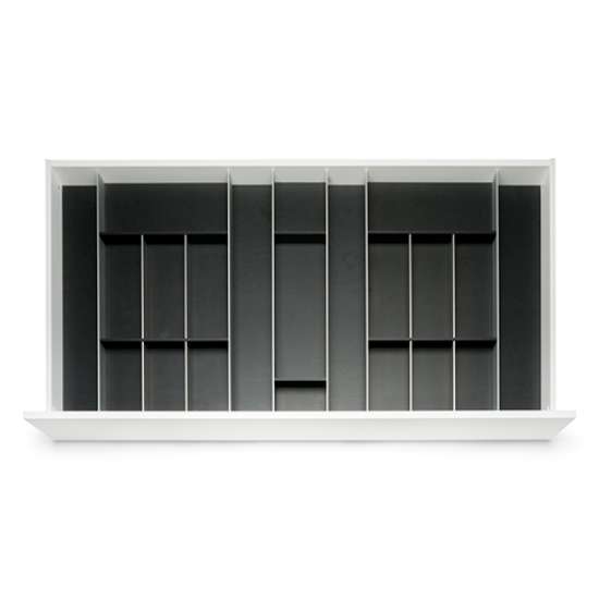 Afbeeldingen van Blum Bestekindeling voor messen Legrabox houtdecor - corpusbreedte 1200 diepte 650mm - houtdecor zwart/aluminium OL.SA6512S2BEST