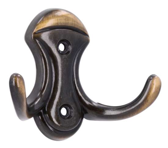 Afbeeldingen van Siro Kapstokhaak metaal - boorafstand 32mm/L 67mm/H 33mm/B 84mm antiek messing 