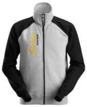 Afbeeldingen van Snickers logo jack met rits 2887-2804, Maat 2XL, gemeleerd grijs/zwart
