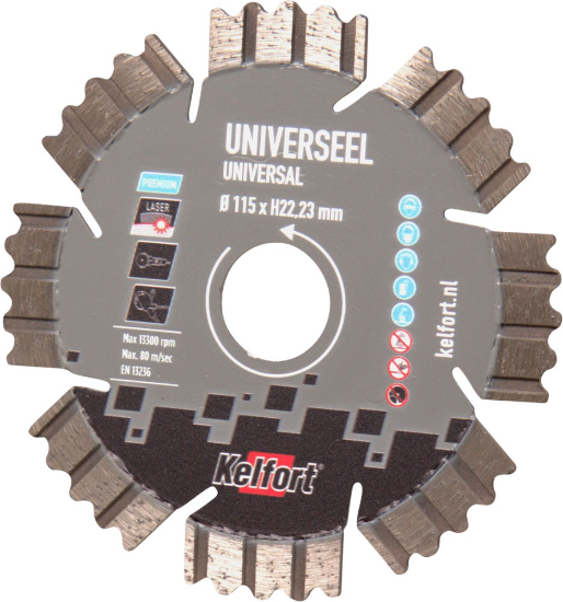 Afbeeldingen van Kelfort Diamantzaagblad Premium - 115x22.23mm - universeel 