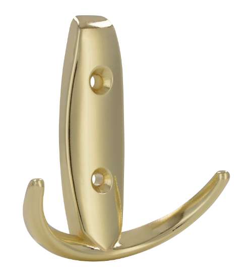 Afbeeldingen van Siro Kapstokhaak metaal - boorafstand 32mm/L 80mm/H 30mm/B 73mm - messing glanzend 