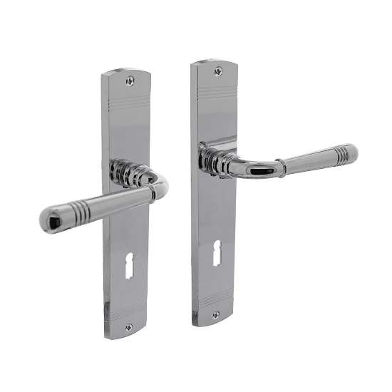 Afbeeldingen van INTERSTEEL Deurkruk Emily op schild sleutelgat 72 mm chroom 1705