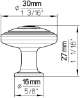 Afbeeldingen van Siro Meubelknop metaal - L 30mm/H 27mm/B 30mm antiek zilver/wit 