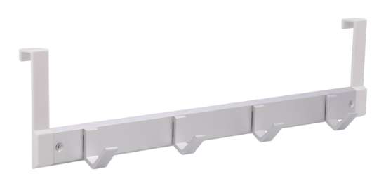 Afbeeldingen van Siro Deurkapstok metaal - met 4 haken L 486mm/H 67mm/B 126mm mat aluminium 