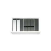 Afbeeldingen van Blum Bestekindeling met foliehouder Legrabox houtdecor - corpusbreedte 750-950 diepte 450mm - houtdecor zwart/aluminium OL.SA4580S4BEST