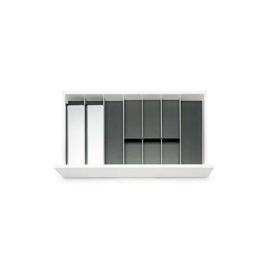 Afbeeldingen van Blum Bestekindeling met foliehouder Legrabox houtdecor - corpusbreedte 750-950 diepte 450mm - houtdecor zwart/aluminium OL.SA4580S4BEST