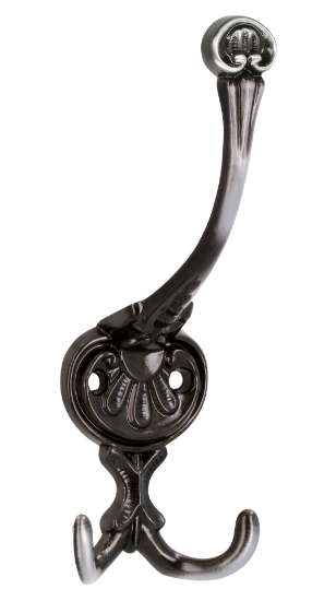 Afbeeldingen van Siro Kapstokhaak metaal - boorafstand 26mm/L 152mm/H 61mm/B 58mm antiek ijzer 