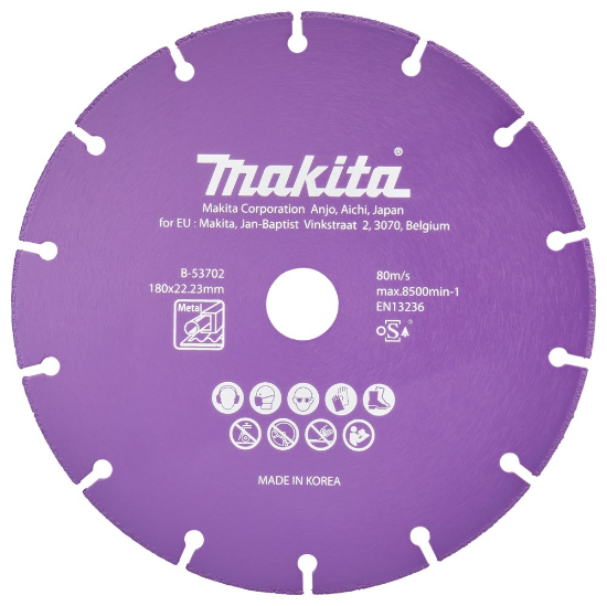 Afbeeldingen van Makita Doorslijps. diam 180x1,3mm met B-53702