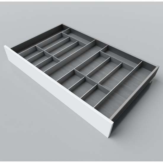 Afbeeldingen van Blum Bestekindeling Legrabox - corpusbreedte 950-1200 diepte 600mm - houtdecor zwart/aluminium OL.SA6010S1BEST