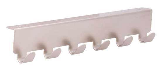 Afbeeldingen van Siro Deurkapstok metaal - met 6 haken boorafstand 210mm/L 240mm/H 32mm/B 41mm nikkel mat 