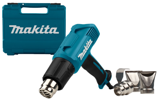 Afbeeldingen van Makita heteluchtpistool, HG5030K - 230v 350/500 °C - inclusief diverse opzetstukken in koffer 