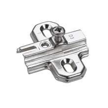 Afbeeldingen van Hettich Kruismontageplaat met hoogteverstelling m.b.v. slobgat, Rijboring 37 x 32 mm, voor schroefbevestiging, dikte 3,0 mm