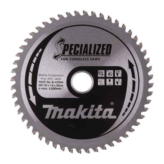 Afbeeldingen van Makita Zaagb Alu. 150X20X1,6 52T 0Gr B-47064