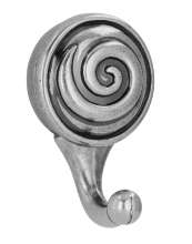 Afbeeldingen van Siro Kapstokhaak metaal - boorafstand 23mm/L 65mm/H 32mm/B 41mm - antiek zilver 