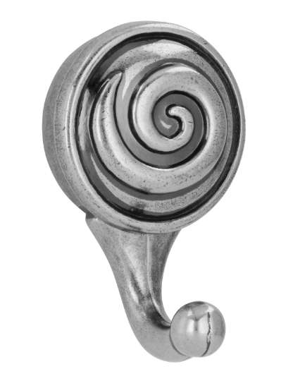 Afbeeldingen van Siro Kapstokhaak metaal - boorafstand 23mm/L 65mm/H 32mm/B 41mm - antiek zilver 