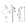 Afbeeldingen van Ami Veiligheidslangschild 250/15 Deurduwer 90/83 / Deurkruk 356 Linkswijzend - M6 - RVS-look 