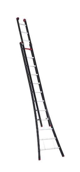Afbeeldingen van Aluminium kokerladder (gecoat) - 2-delig opsteek