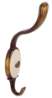 Afbeeldingen van Siro Kapstokhaak metaal - boorafstand 24mm/L 158mm/H 65mm/B 34mm antiek messing/ beige 