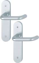 Afbeeldingen van Hoppe Binnendeurgarnituur aluminium op schild Paris 138L/3056RF-3 - Blind - F1