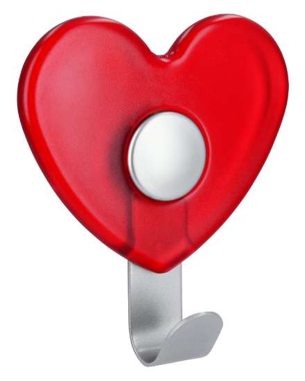 Afbeeldingen van Siro Kapstokhaak metaal - L 100mm/H 30mm/B 88mm rood/aluminium 
