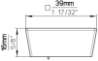 Afbeeldingen van Siro Meubelknop metaal - L 39mm/H 16mm/B 39mm RVS effect/zwart 