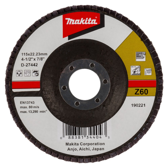 Afbeeldingen van Makita Lamellenschuursch. 115X22 K60 D-27442