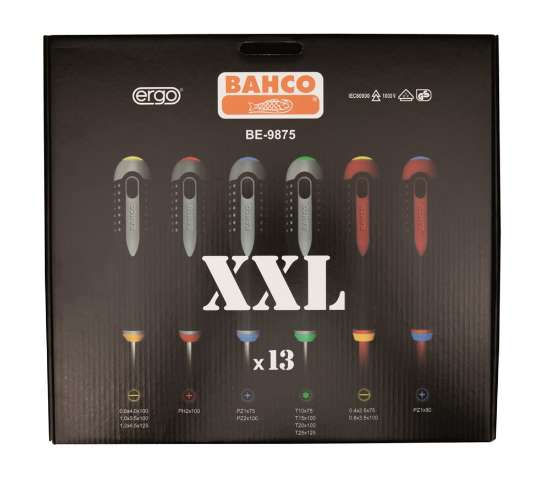 Afbeeldingen van Bahco ergonomische schroevendraaierset voor gleuf/pz/ph/torx 13 Delig