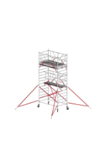 Afbeeldingen van Altrex Rolsteiger breed - aluminium met voorloopleuningen en schoren in de basis RS TOWER 52