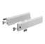Afbeeldingen van Hettich ArciTech Schuif- / frontlade, setverpakking, ladezijwand hoogte 126 x NL 350 mm, zilver, links en rechts