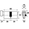 Afbeeldingen van AXA Knop veiligheidscilinder Security K30-30