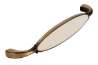 Afbeeldingen van Siro Meubelgreep metaal - boorafstand 128mm/L 138mm/H 27mm/B 23mm antiek messing/ beige 