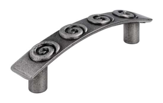 Afbeeldingen van Siro Meubelgreep metaal - boorafstand 96mm/L 125mm/H 31mm/B 20mm - antiek zilver 