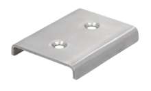 Afbeeldingen van Siro verbindstuk metaal - boorafstand 26mm/L 52mm/H 8mm/B 40mm RVS 