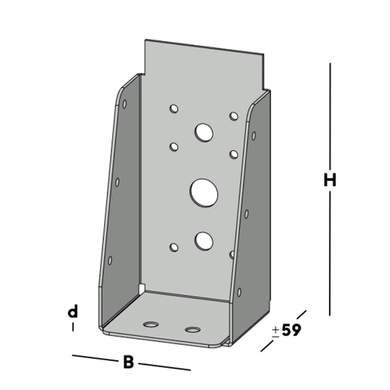 Afbeeldingen van GB Balkdrager GBS-ZL 63x125 1,5 Sendzimir Verzinkt