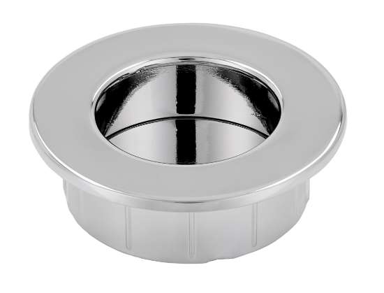 Afbeeldingen van Siro Schelpgreep metaal - L 50mm/H 16mm/B 50mm chroom glanzend 