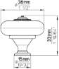 Afbeeldingen van Siro Meubelknop keramisch - L 38mm/H 33mm/B 38mm wit bloemen/ antiek zilver 