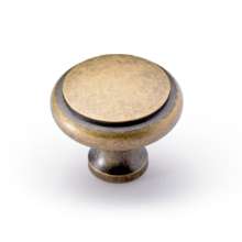 Afbeeldingen van Hettich Knop Solva, H 23 mm, ø 30 mm, messingkleurig antiek