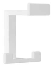 Afbeeldingen van Siro Kapstokhaak metaal - boorafstand 32mm/L 92mm/H 80mm/B 70mm wit 
