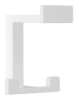 Afbeeldingen van Siro Kapstokhaak metaal - boorafstand 32mm/L 92mm/H 80mm/B 70mm wit 