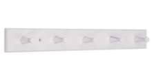 Afbeeldingen van Siro Haaklijst kunststof - boorafstand 240mm/L 400mm/H 48mm/B 50mm wit/chroom 